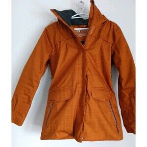 Helly Hanson Brown Tech Performance Parka/Detachable Fur Line Hood Womens M READ